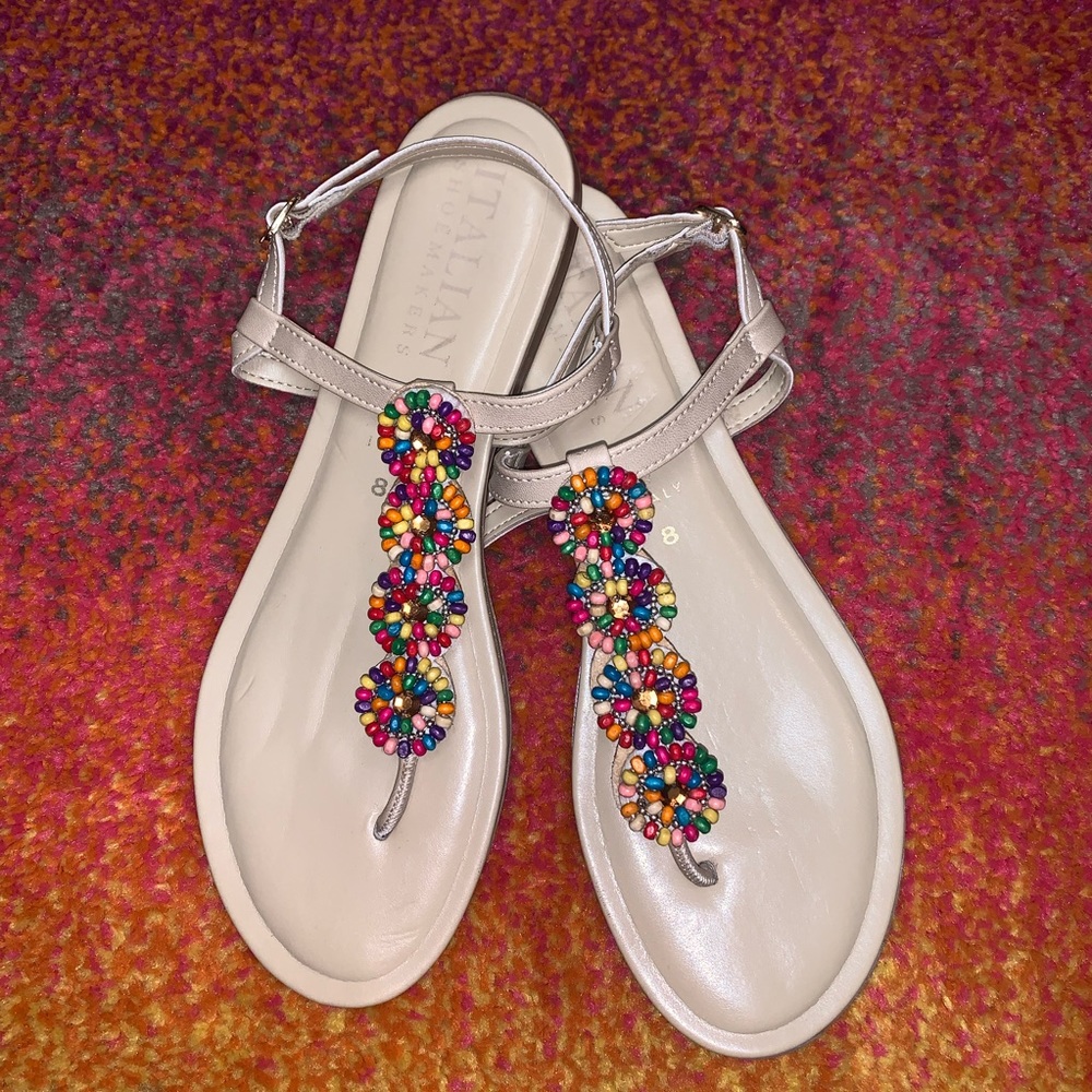 Nude thong sandals
